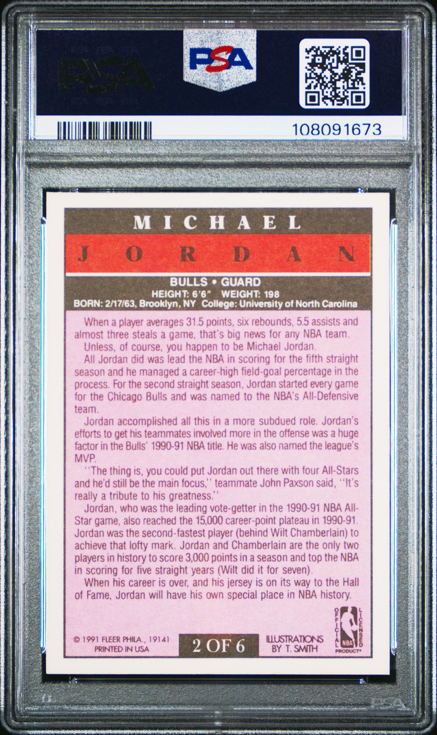 1991 Fleer Pro-Visions #2 Michael Jordan PSA 9