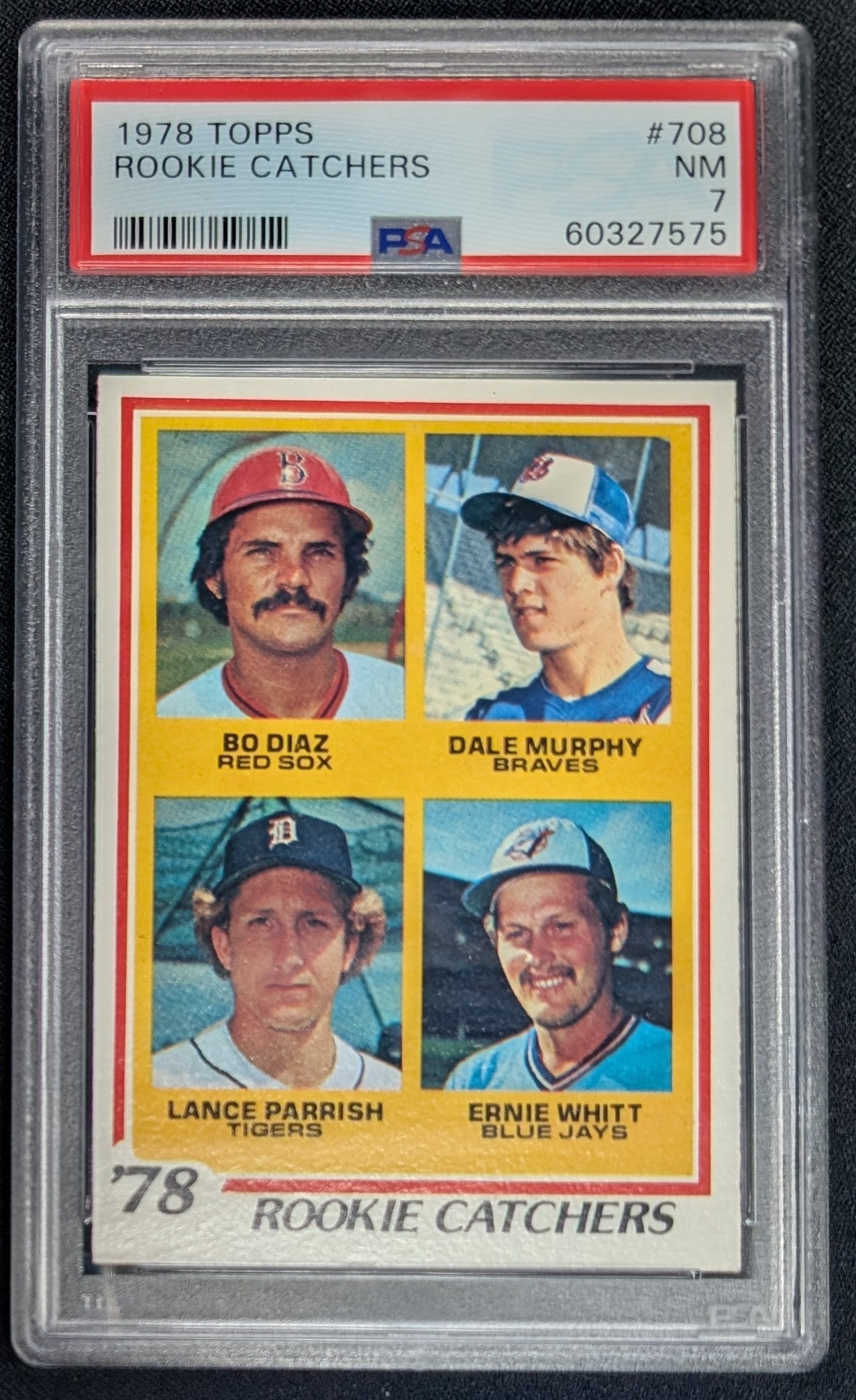 1978 Topps #708 Rookie Catchers Dale Murphy PSA 7
