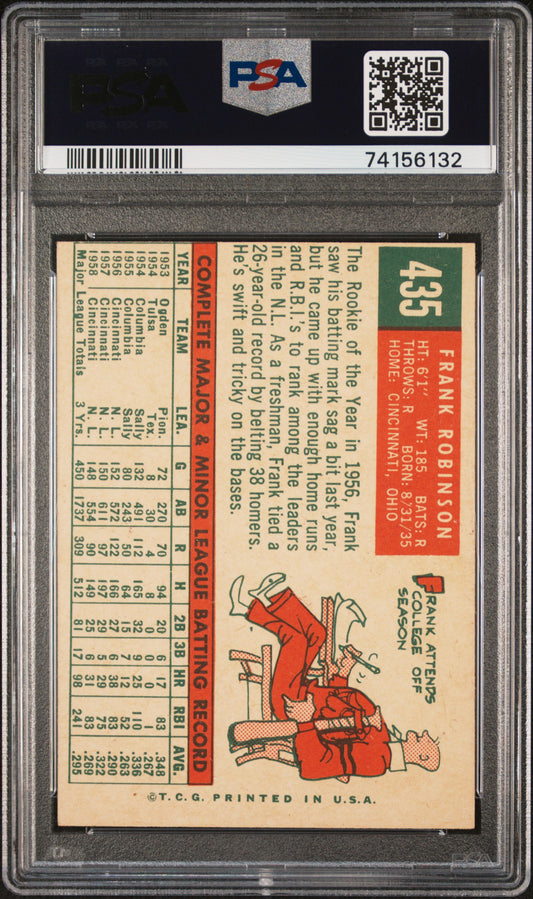 1959 Topps #435 Frank Robinson PSA 6 EXMT