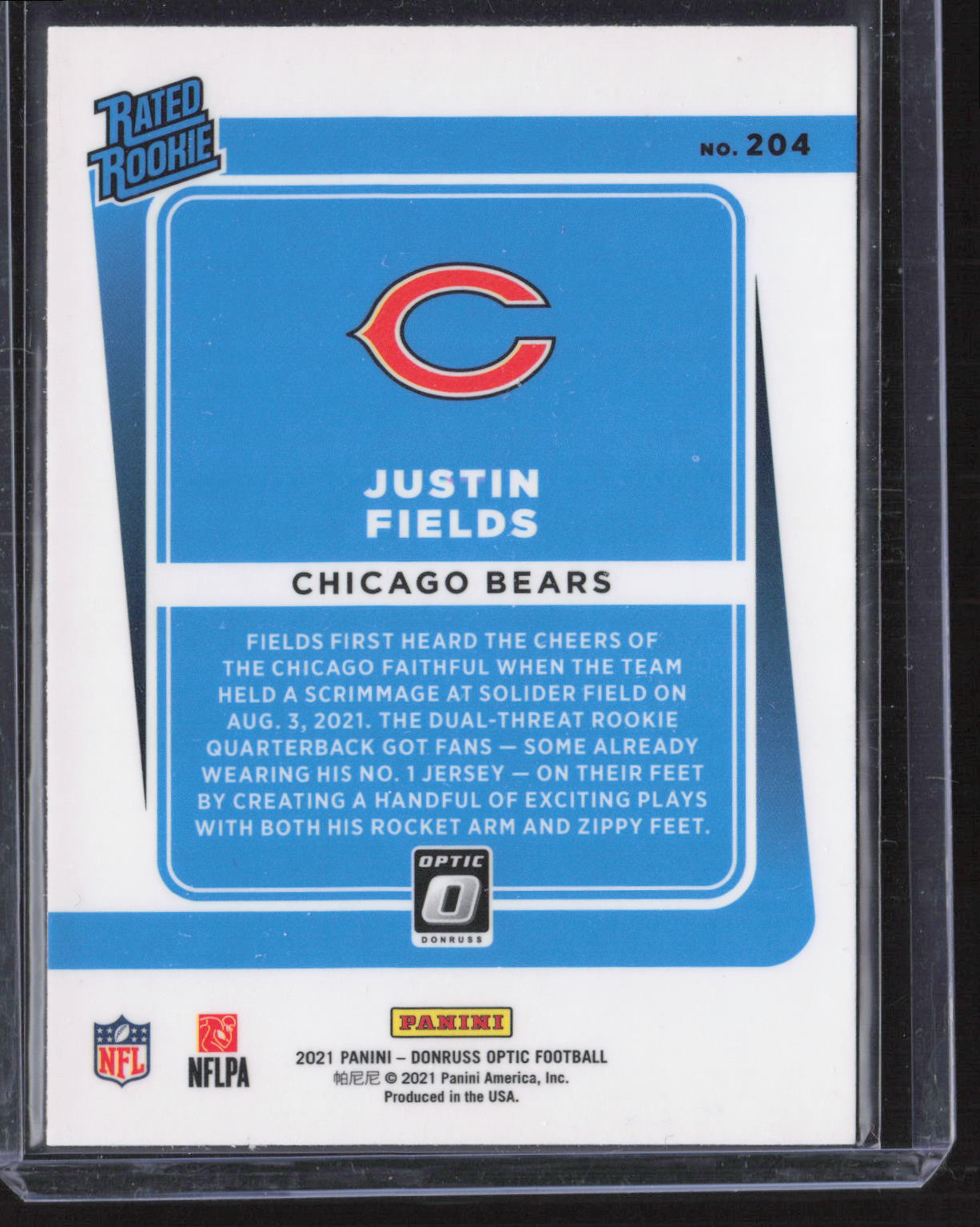 2021 Donruss Optic #204 Justin Fields Rookie