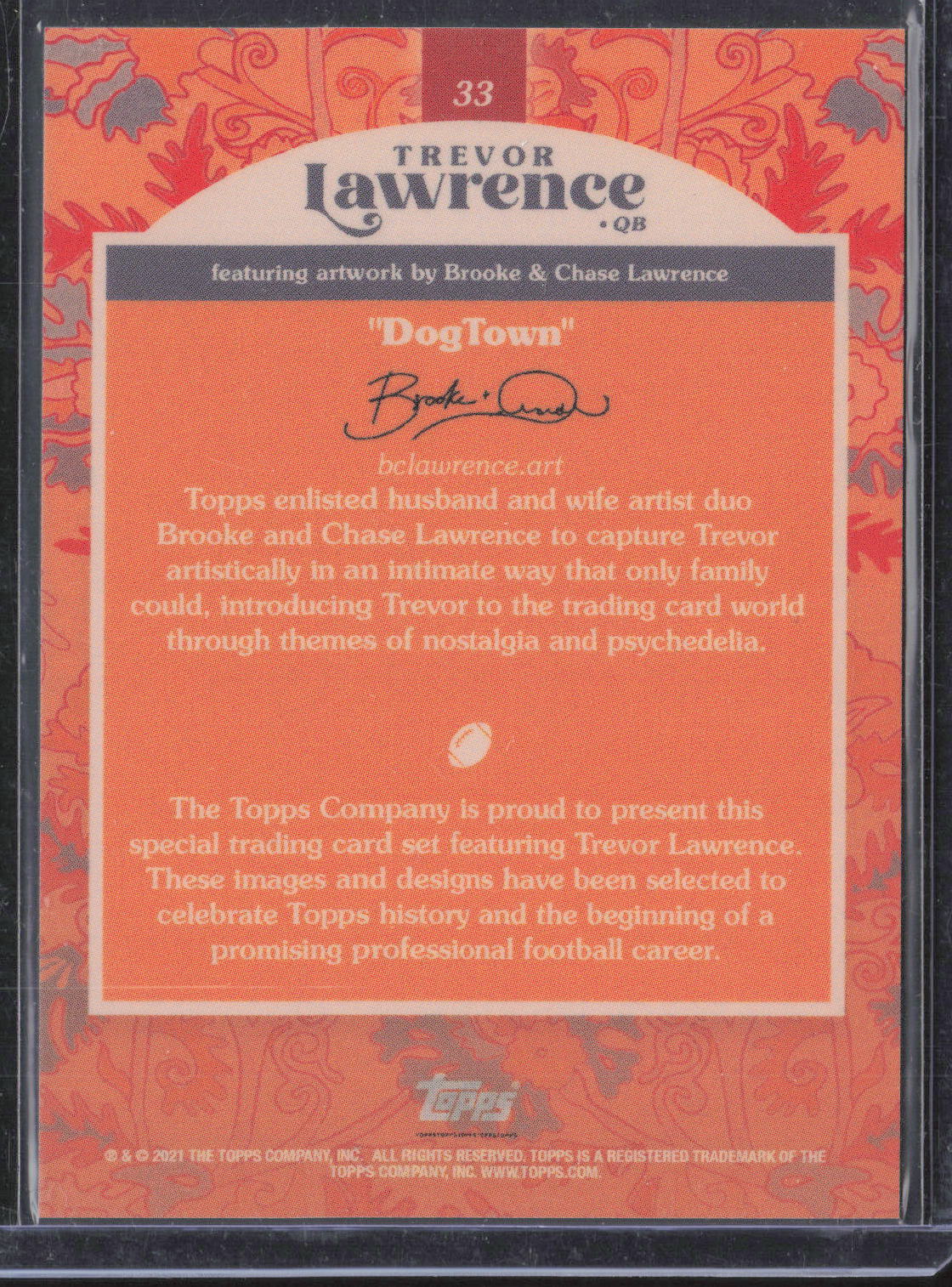2021 Topps x Trevor Lawrence #33 Trevor Lawrence