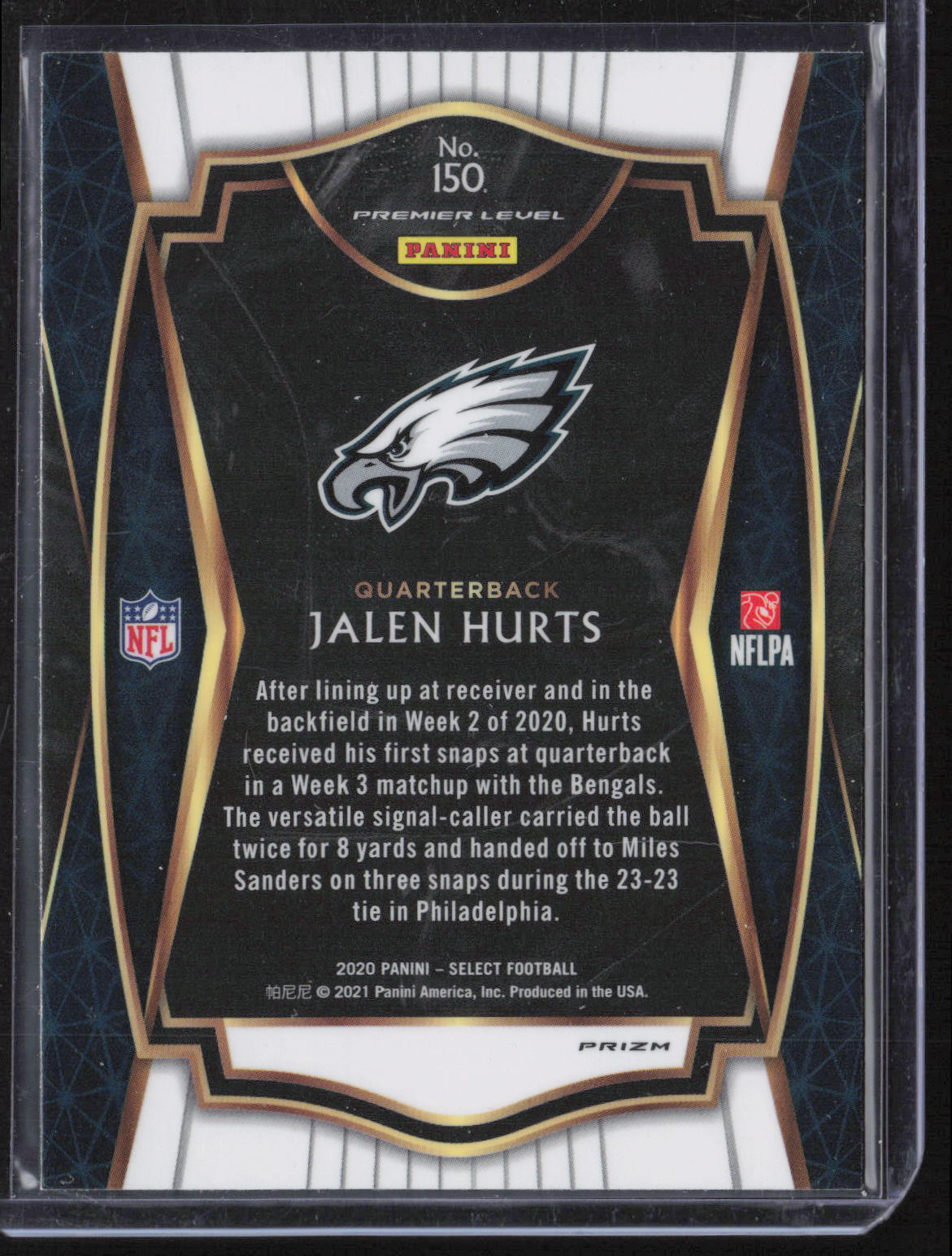 2020 Panini Select #150 Jalen Hurts Silver Prizm Rookie