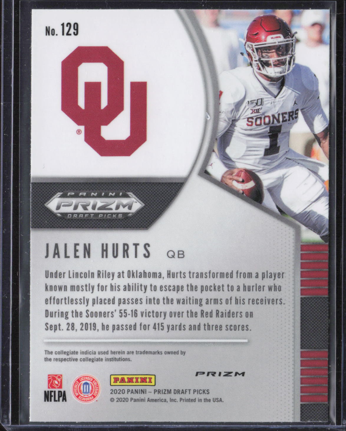2020 Panini Prizm Draft Picks #129 Jalen Hurts Prizms
