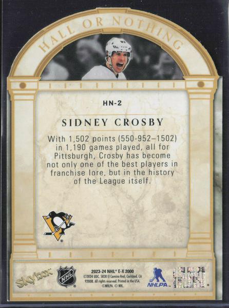 2023-24 SkyBox E-X 2000 #HN-2 Sidney Crosby Hall or Nothing