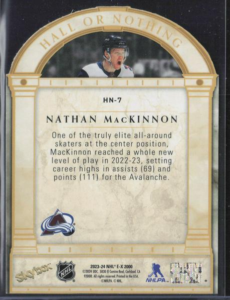 2023-24 SkyBox E-X 2000 #HN-7 Nathan MacKinnon Hall or Nothing