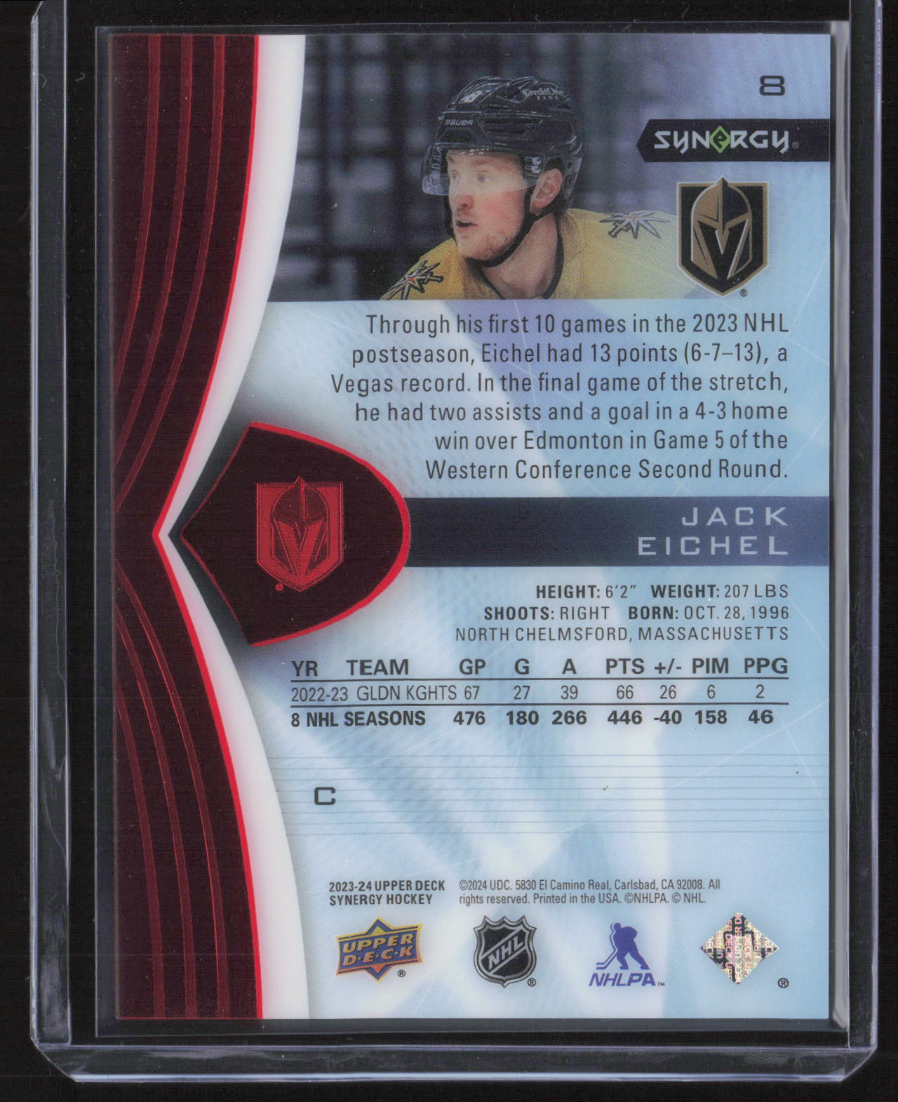 2023-24 Upper Deck Synergy #8 Jack Eichel Red