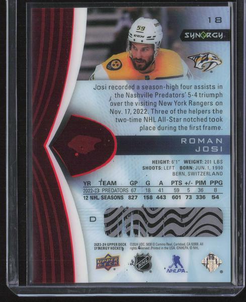 2023-24 Upper Deck Synergy #18 Roman Josi Red Codes