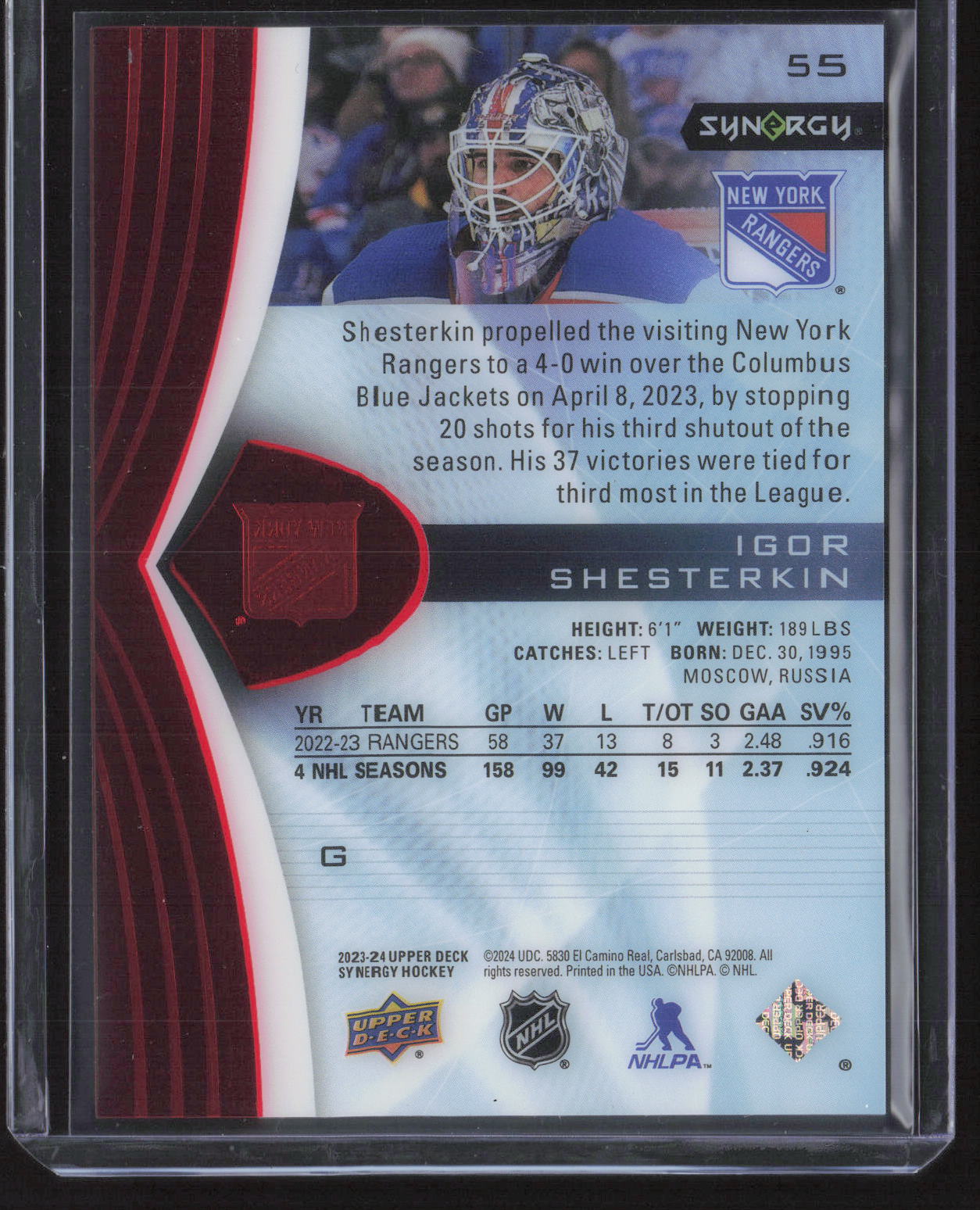 2023-24 Upper Deck Synergy #55 Igor Shesterkin Red
