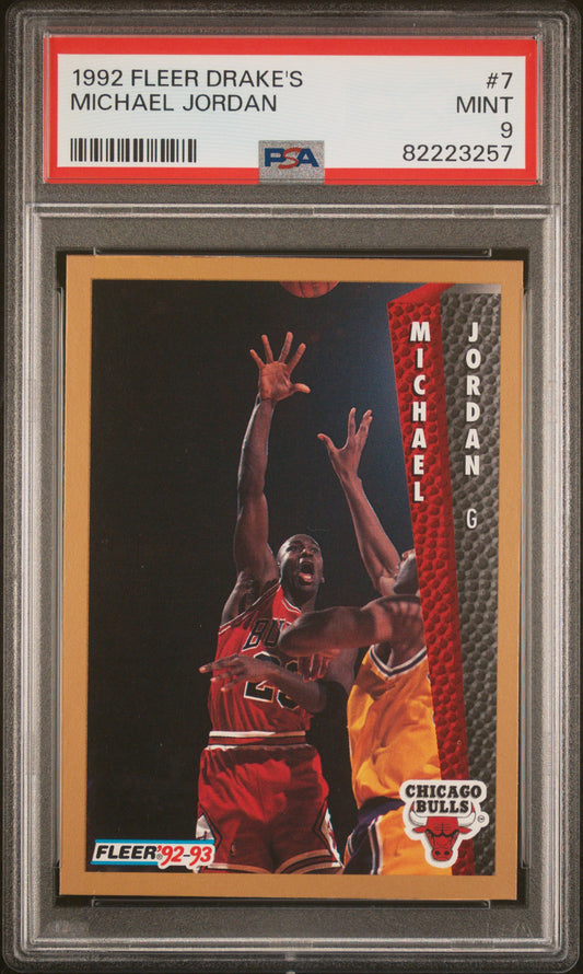 1992 Fleer Drake'S #7 Michael Jordan PSA 9
