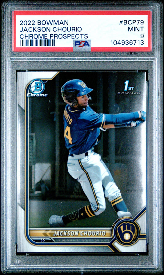 2022 Bowman Chrome Prospects #BCP79 Jackson Chourio Chrome Prospects PSA 9
