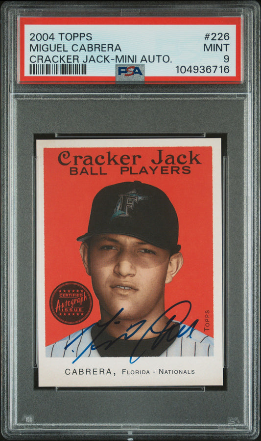 2004 Topps Cracker Jack #226 Miguel Cabrera Cracker Jack SP Mini Auto. PSA 9