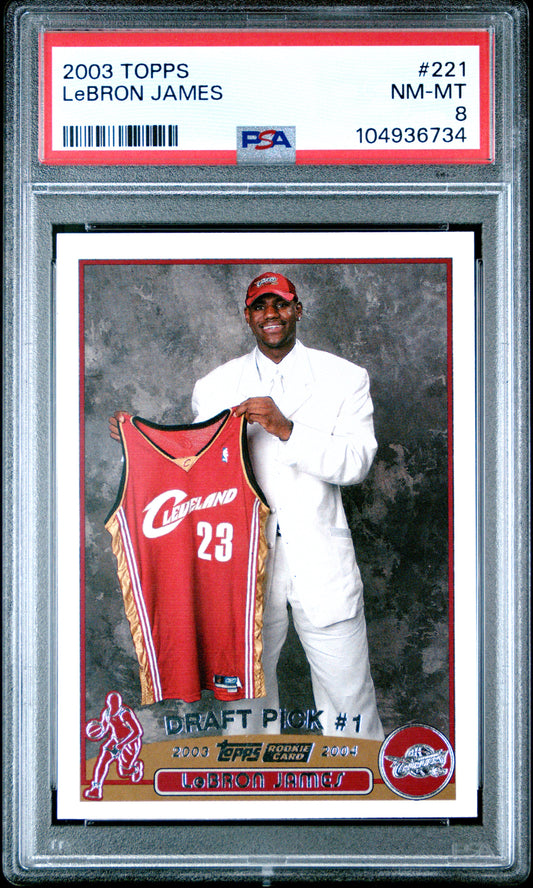 2003 Topps #221 Lebron James PSA 8