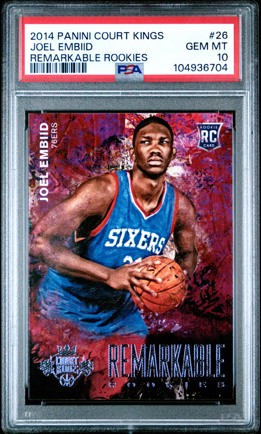 2014 Panini Court Kings #26 Joel Embiid Remarkable Rookies PSA 10