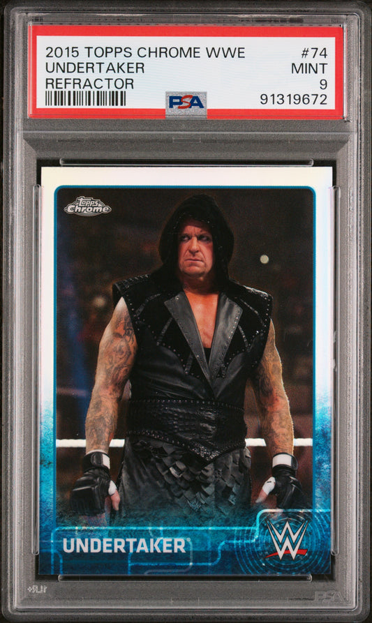 2015 Topps Chrome WWE #74 Undertaker Refractor PSA 9