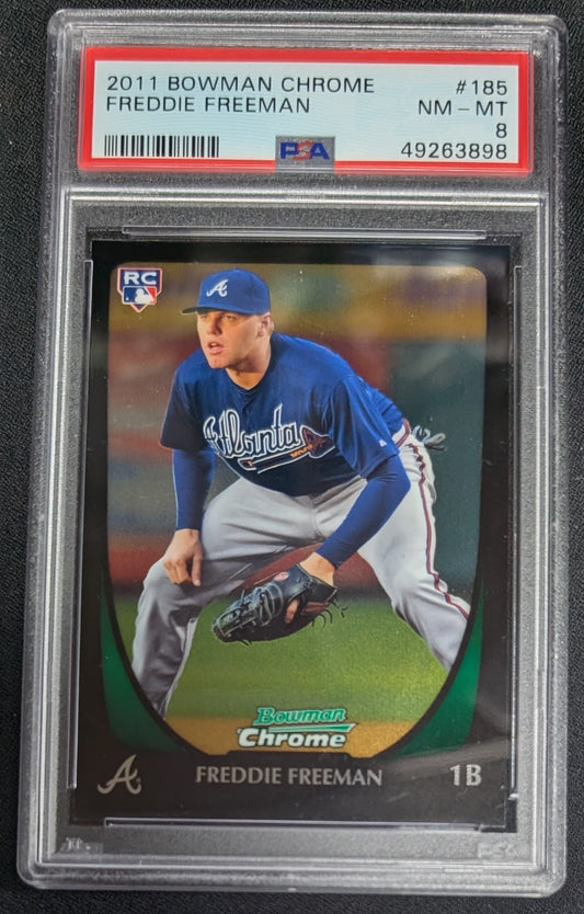 2011 Bowman Chrome #185 Freddie Freeman Rookie PSA 8