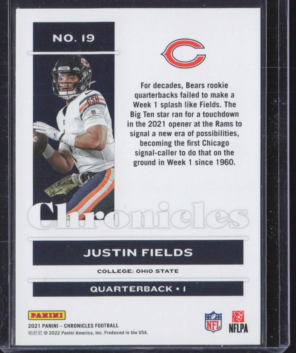 2021 Panini Chronicles #19 Justin Fields Rookie
