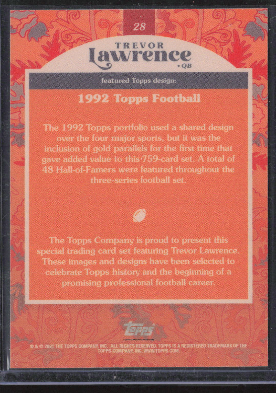 2021 Topps x Trevor Lawrence #28 Trevor Lawrence