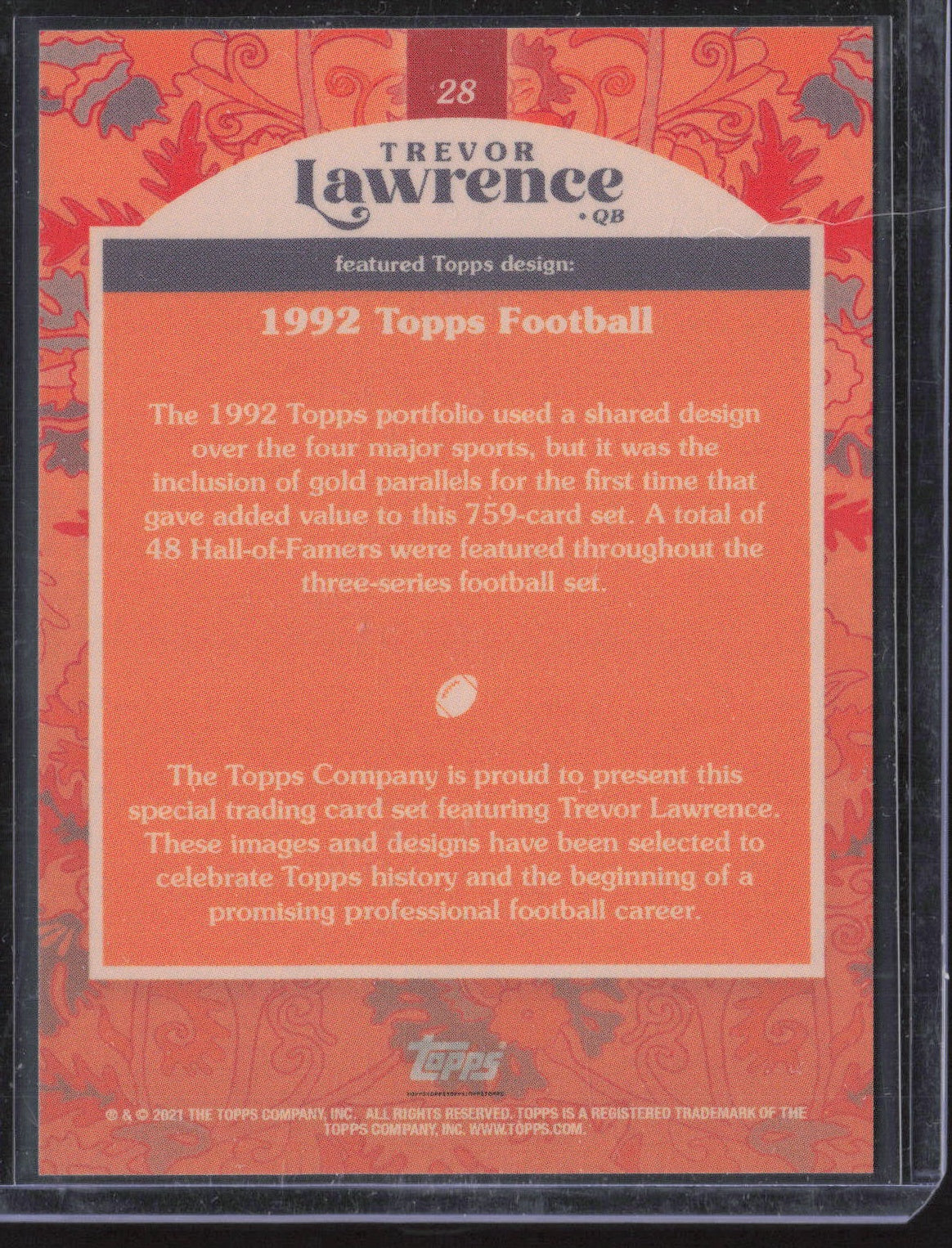 2021 Topps x Trevor Lawrence #28 Trevor Lawrence