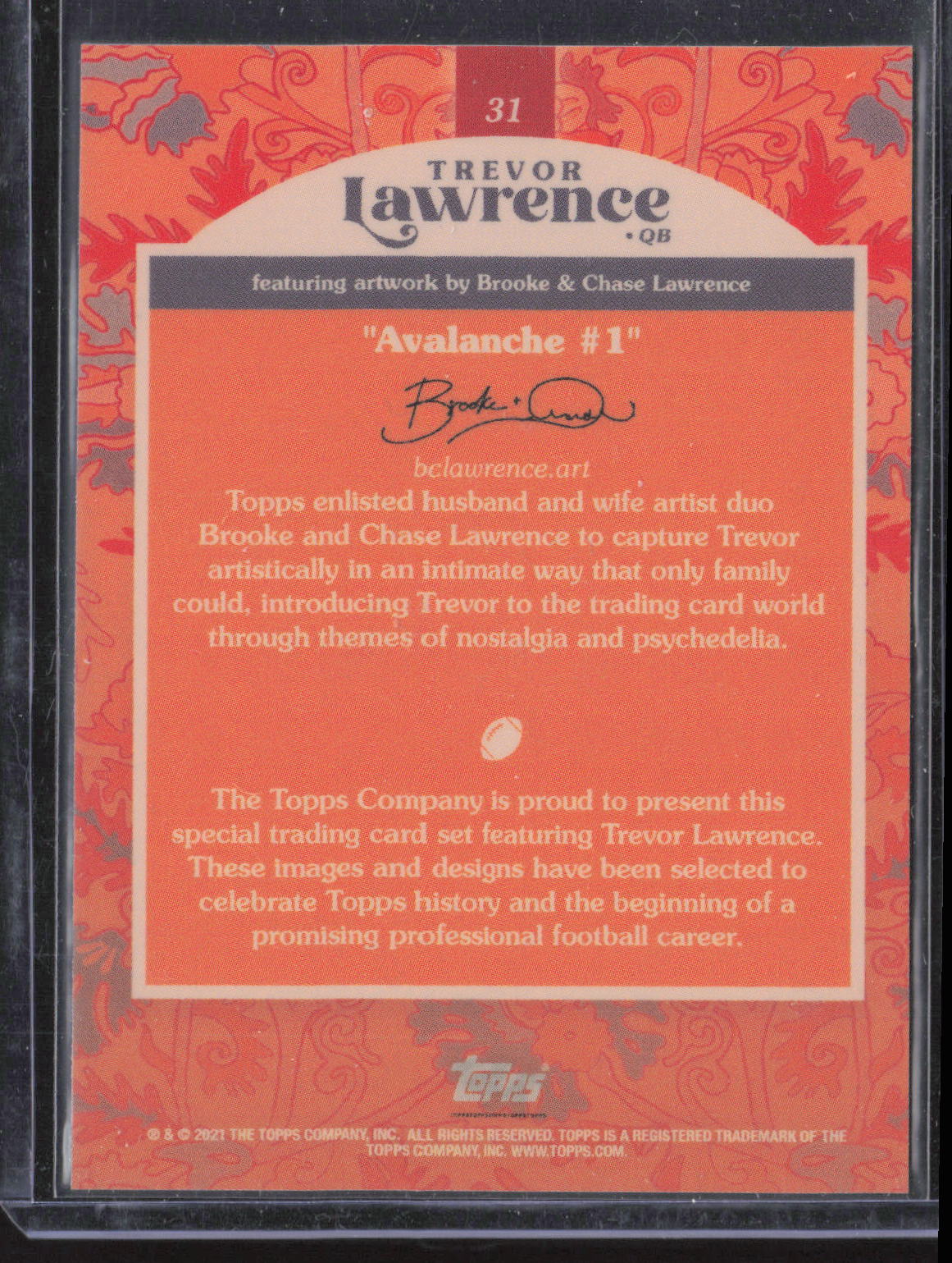 2021 Topps x Trevor Lawrence #31 Trevor Lawrence