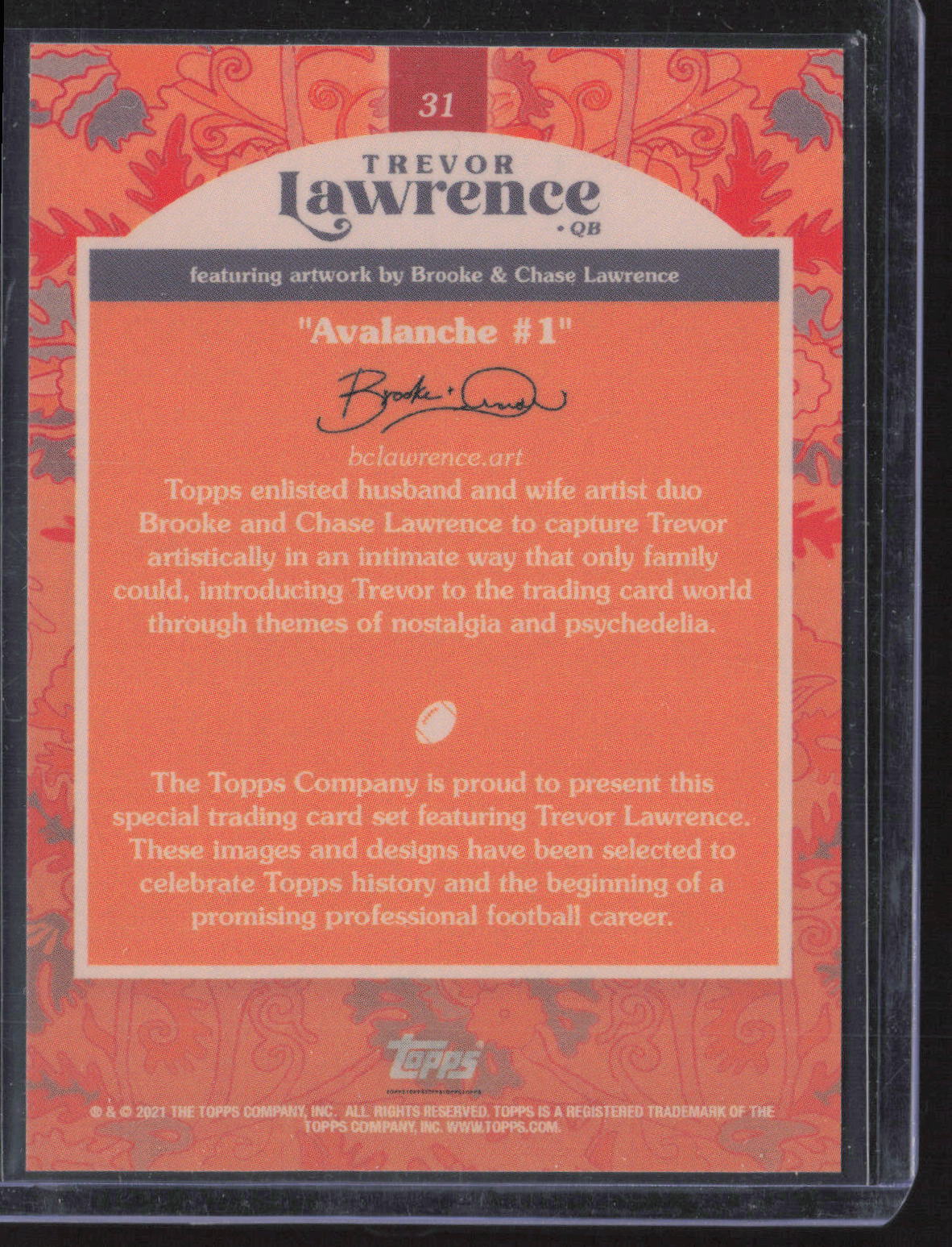 2021 Topps x Trevor Lawrence #31 Trevor Lawrence