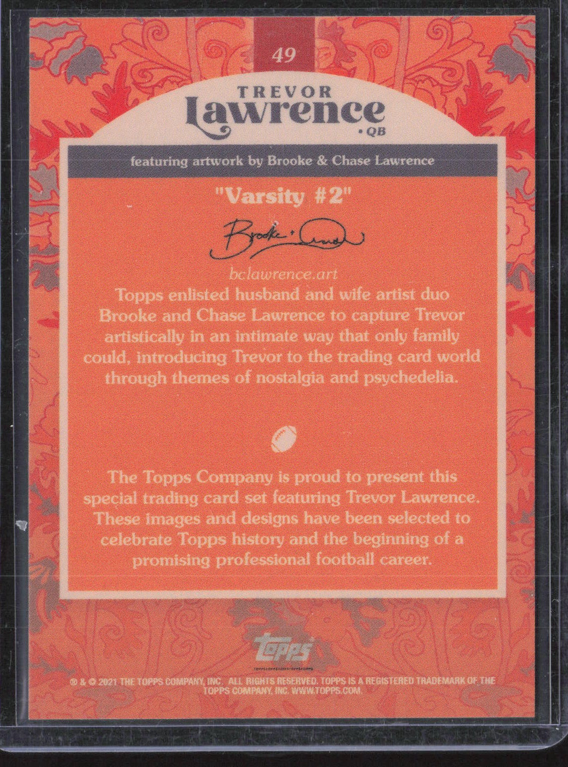 2021 Topps x Trevor Lawrence #49 Trevor Lawrence