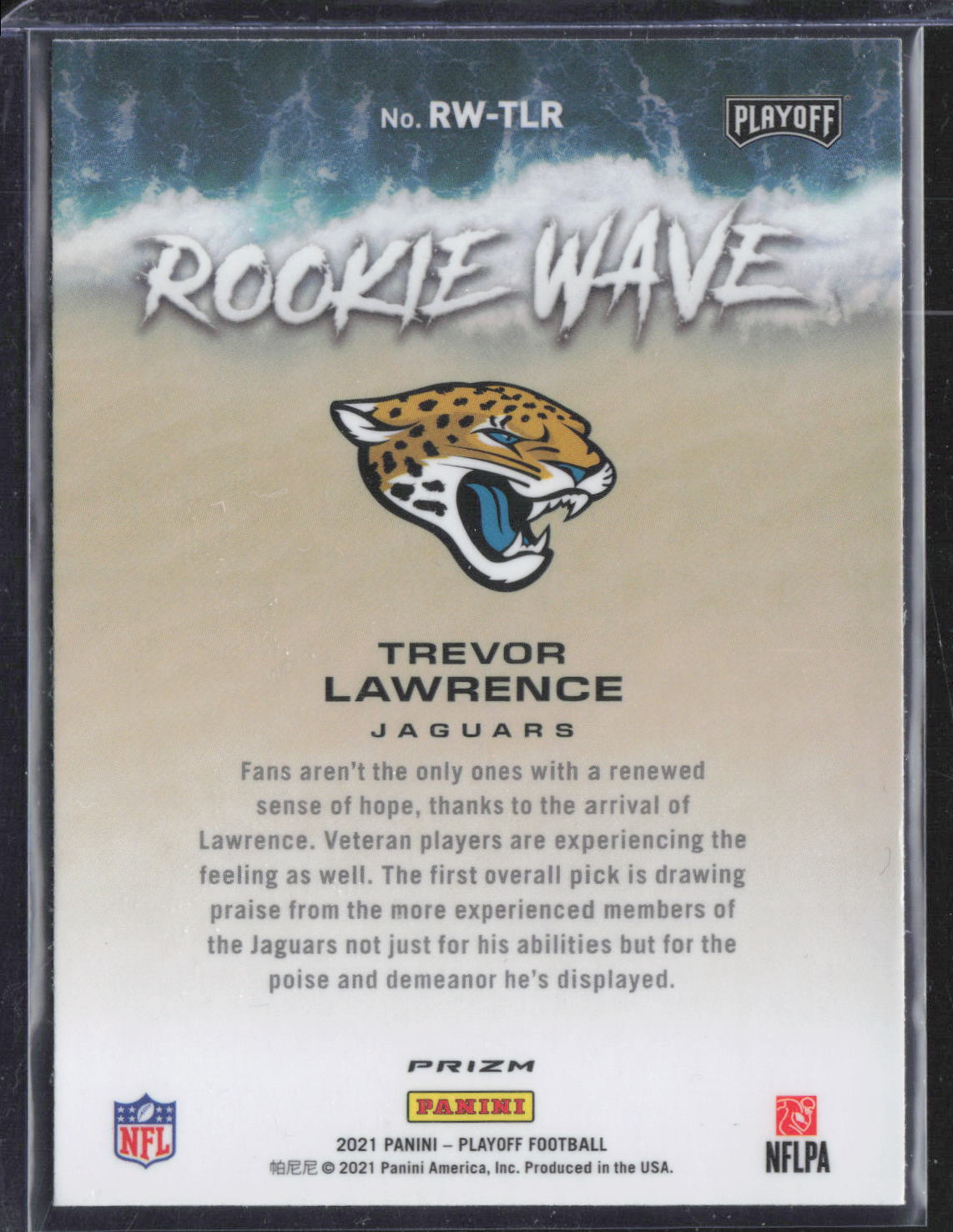 2021 Panini Playoff #RW-TLR Trevor Lawrence Rookie Wave Blue