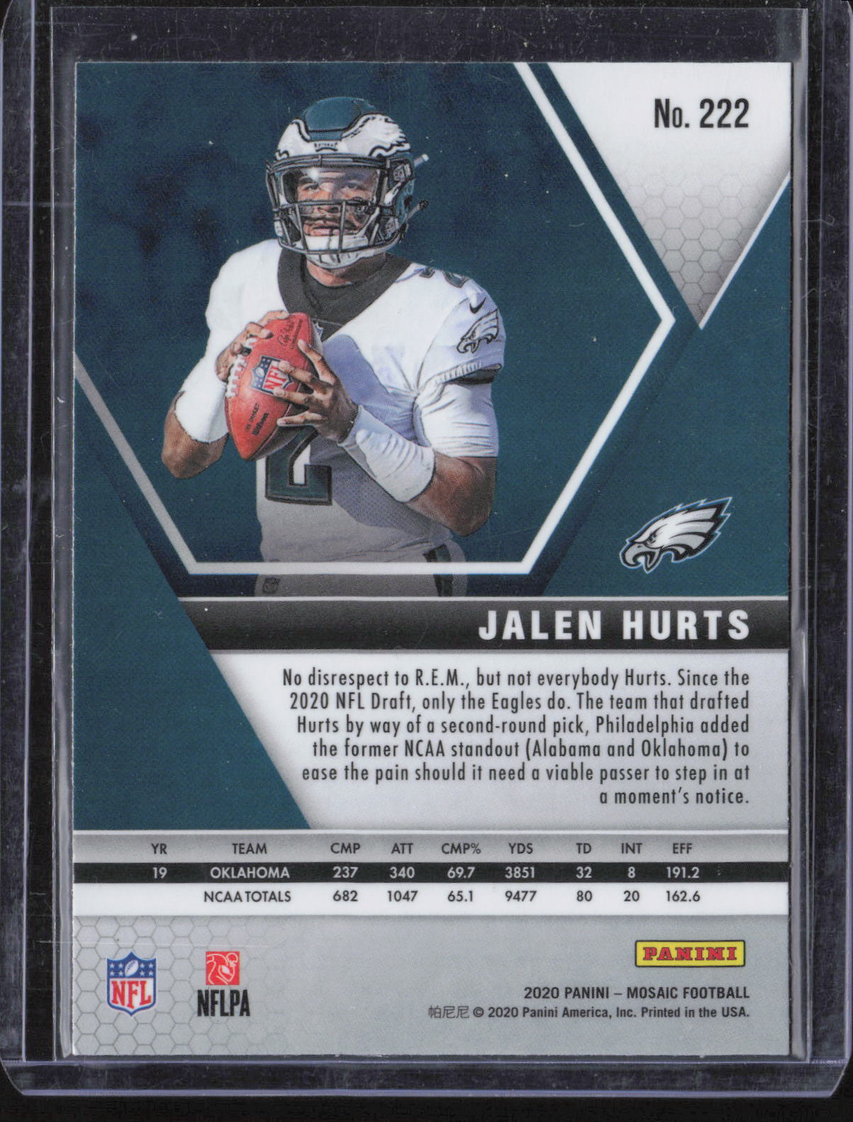 2020 Panini Mosaic #222 Jalen Hurts Rookie