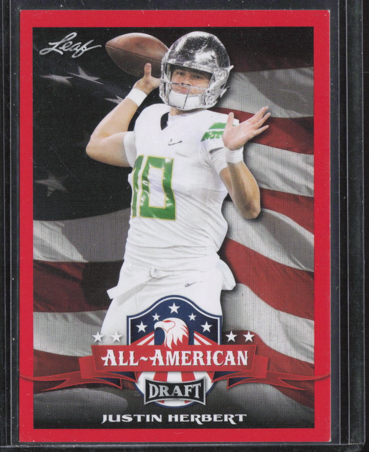 2020 Leaf Draft #63 Justin Herbert Red