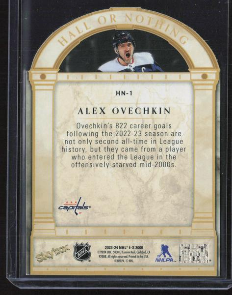 2023-24 SkyBox E-X 2000 #HN-1 Alex Ovechkin Hall or Nothing