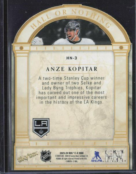 2023-24 SkyBox E-X 2000 #HN-3 Anze Kopitar Hall or Nothing