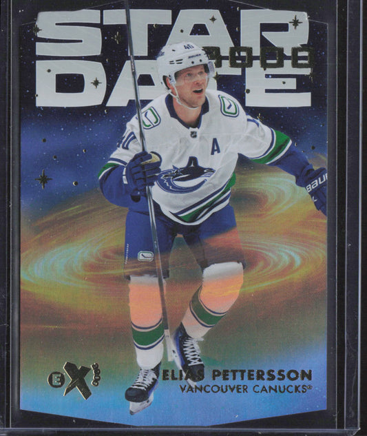 2023-24 SkyBox E-X 2000 #SD-2 Elias Pettersson Star Date 3000