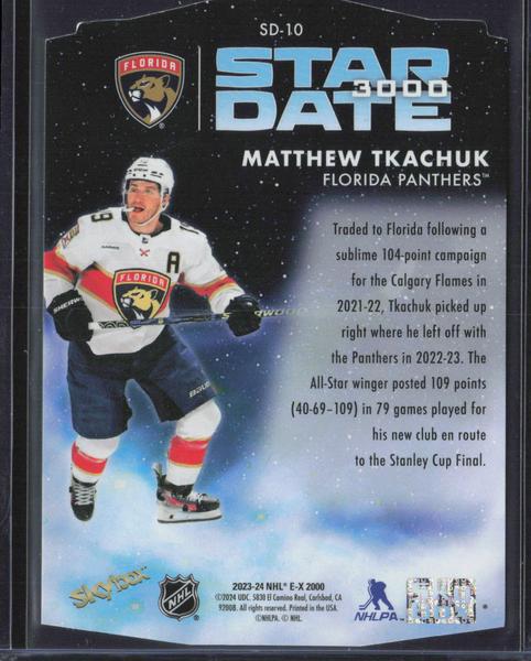 2023-24 SkyBox E-X 2000 #SD-10 Matthew Tkachuk Star Date 3000