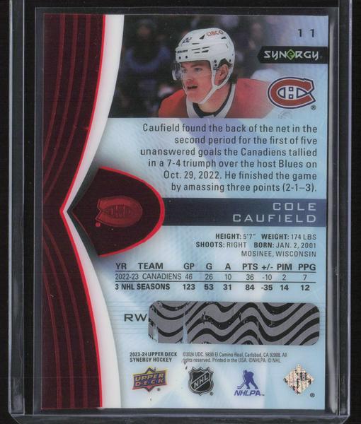 2023-24 Upper Deck Synergy #11 Cole Caufield Red Codes