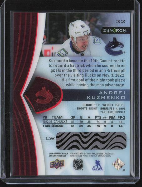 2023-24 Upper Deck Synergy #32 Andrei Kuzmenko Red Codes